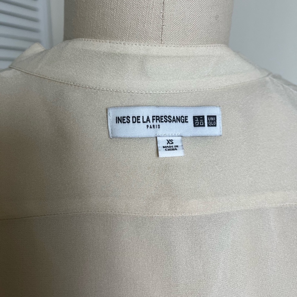 Cream Ruffle Silk Blouse - Picture 2 of 4